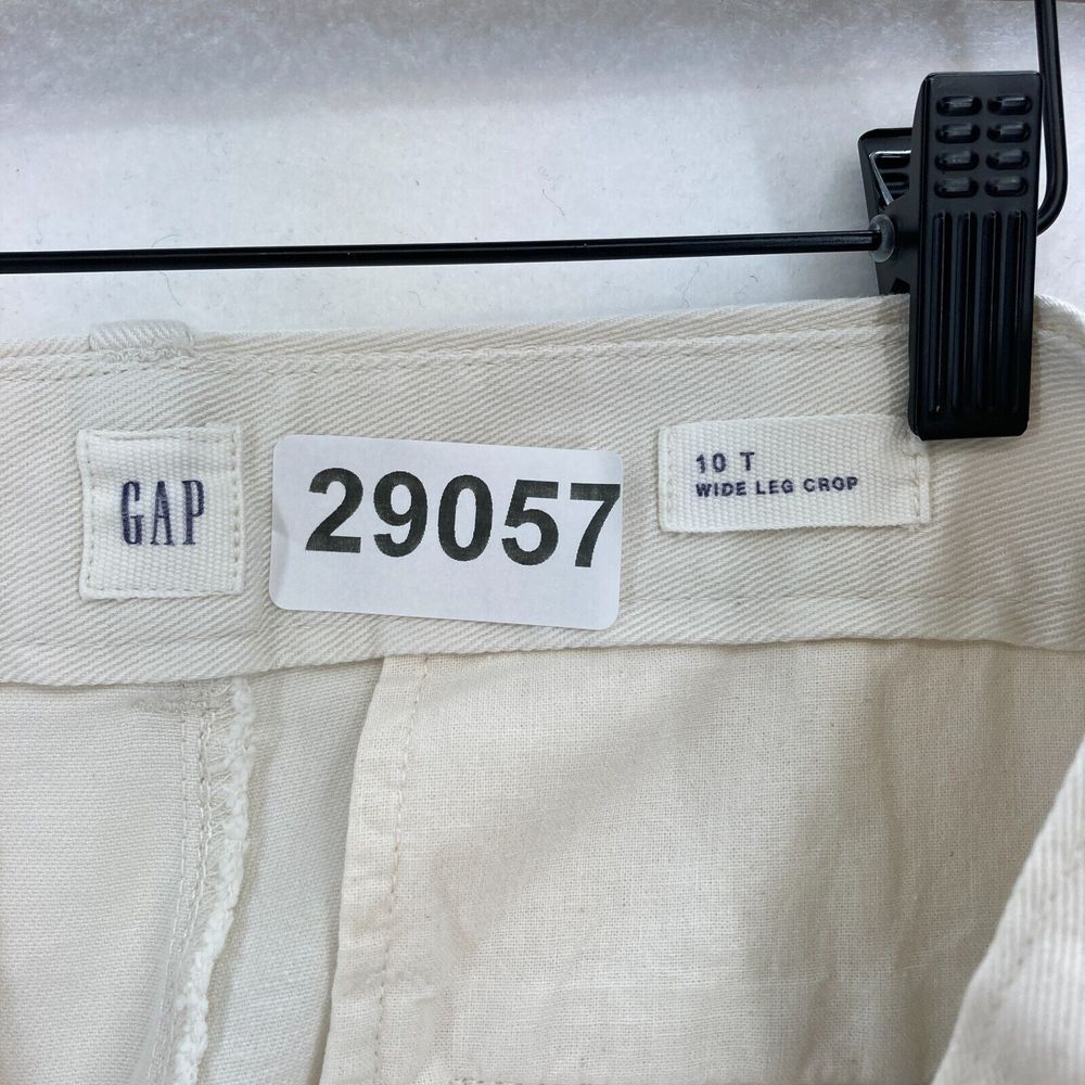 GAP Cream Wide Leg Crop Pants. 10 Tall - Picture 5 of 15